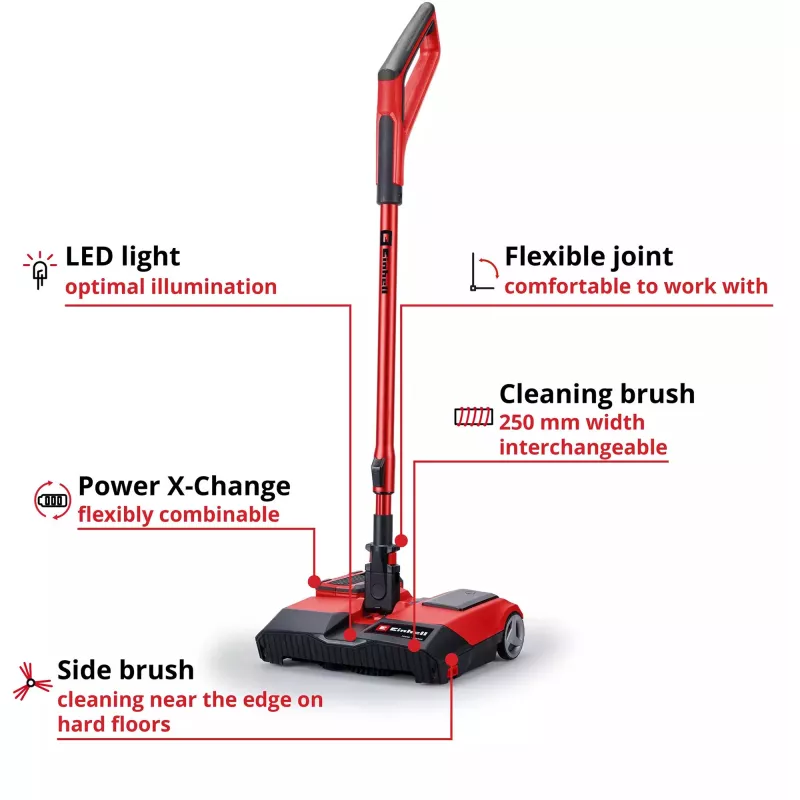 Einhell TE-FS 18 Li-Solo bezprzewodowy odkurzacz pionowy, czerwono-czarny, bez akumulatora