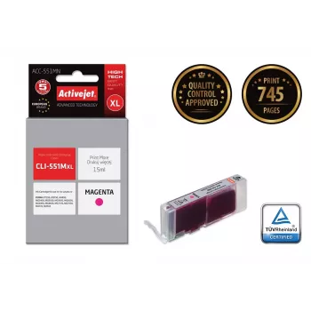 Activejet ACC-551MN Wkład atramentowy (zamiennik Canon CLI-551M; Supreme; 15 ml; magenta)
