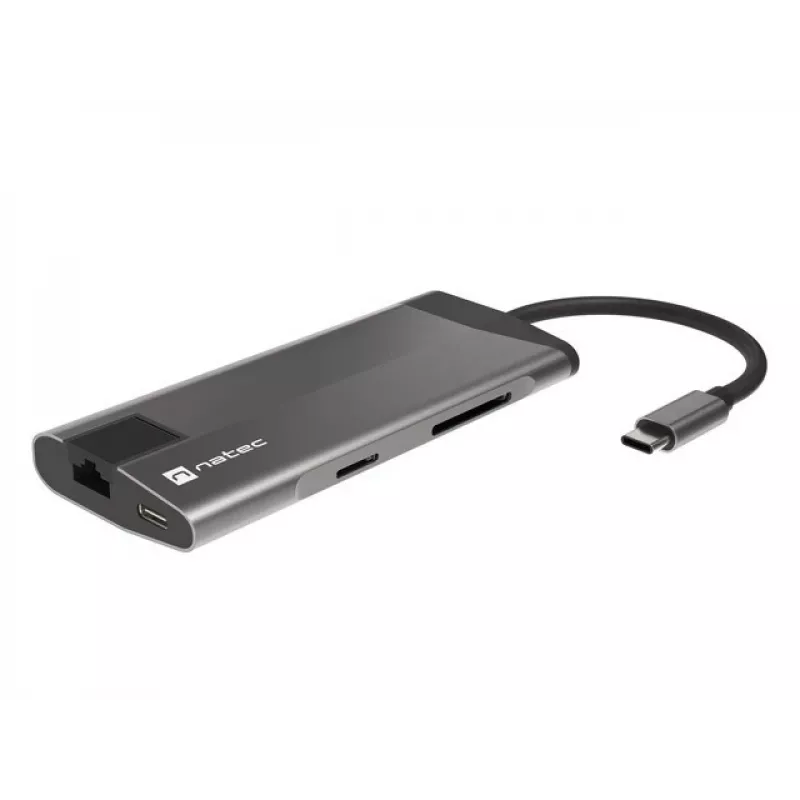 NATEC Fowler Plus USB Type-C Czarny Szary MicroSD SD Hub