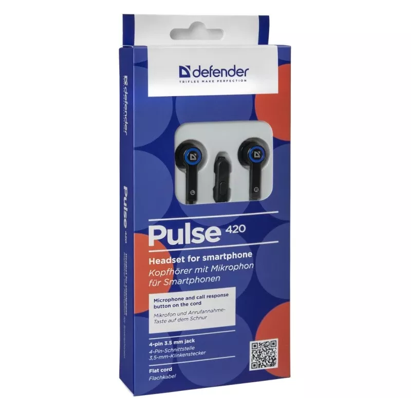 Przewodowe słuchawki douszne Defender PULSE 420