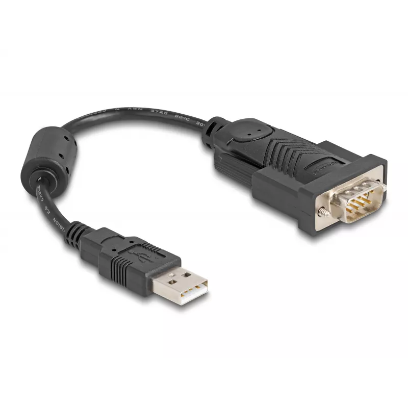 DeLOCK 61549 Kabel szeregowy Czarny 0,25 m USB Typ-A RS-232