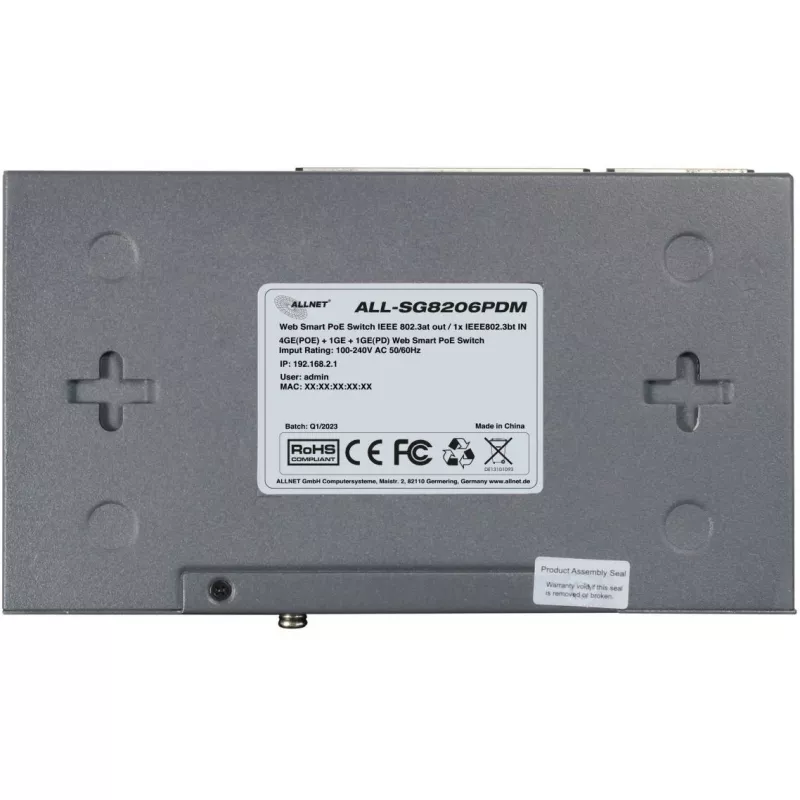 Przełącznik PoE ALLNET ALL-SG8206PDM 6-portowy 802.3af/at