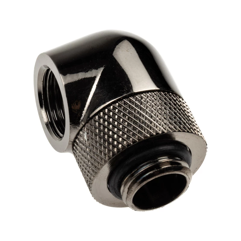 Adapter XSPC 90° G1/4 cala AG na G1/4 cala IG, obrotowy, czarny chrom, zestaw 4 szt.
