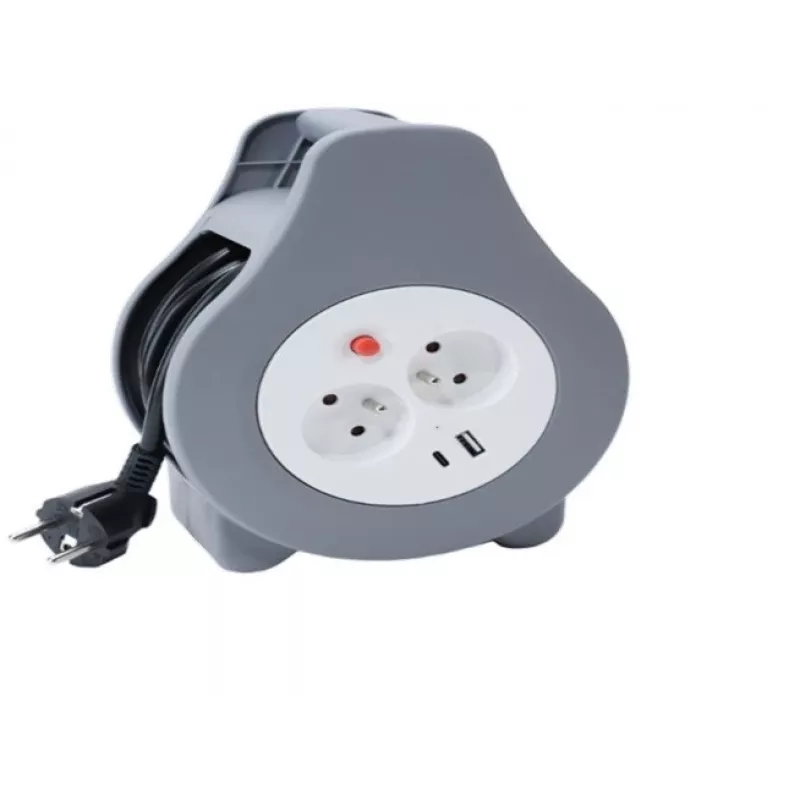 Zwĳany przedłużacz MONTIS MT188-10, kabel 10 m, 2 gniazda AC, szary