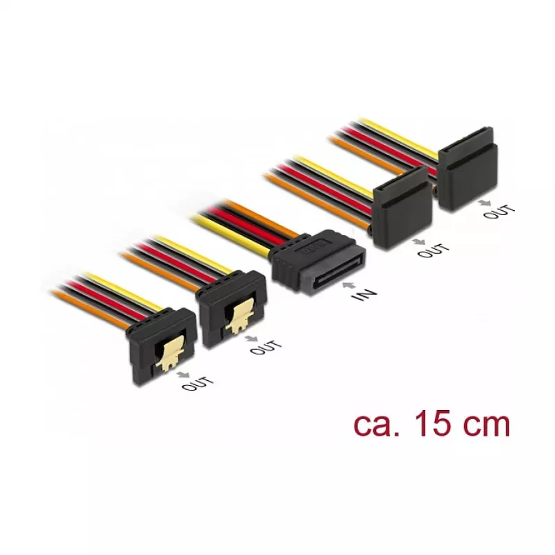 Wewnętrzny kabel zasilający DeLOCK 60153 0,15 m 4 x SATA 15-pin