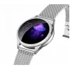 Smartwatch ORO-MED ORO-SMART CRYSTAL srebrny — okrągła metalowa obudowa, LCD 240×198, wyświetlacz 1.04 cala, Bluetooth 4.0, wodoodporny, bateria 120 mAh