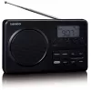 Przenośne radio Lenco MPR-035BK — FM/AM, zasilanie sieciowe i bateryjne, 2,5-calowy wyświetlacz LCD, 20 stacji FM w pamięci, wyjście 3,5 mm