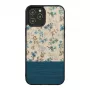 Etui na telefon man and wood do iPhone 12 Pro Max — niebieski kwiat na czarnym