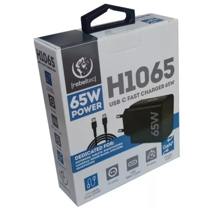 Szybka ładowarka PD65W USB-C do notebooków, smartfonów