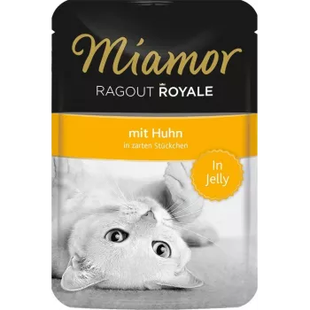 Mokra karma dla kota Miamor Ragout Royale w galaretce 100 g — kurczak, koty dorosłe, saszetka
