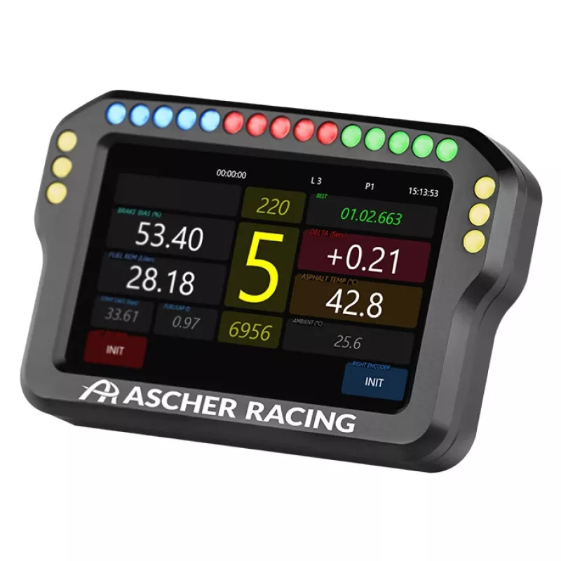 Kierownica panel wskaźników Ascher Racing 4-calowy model 76080028 do symulatorów wyścigowych