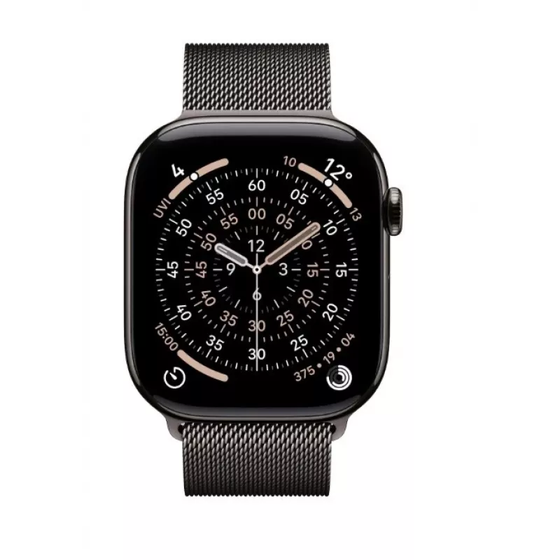 Apple Watch Series 11 GPS + Cellular 46mm Slate Titanium Case with Slate Milanese Loop M/L