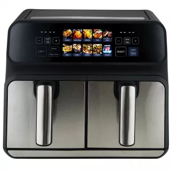 Frytkownica na gorące powietrze ProfiCook PC-FR 1287 H — podwójna 8 L, 2200 W, dotykowa LED, czarna/stal nierdzewna