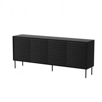 Komoda cama meble Cama 4D CORTINA — 2000×400×810 mm, czarna, płyta wiórowa