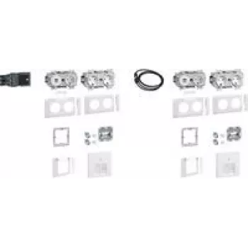 Hager Set 2 stacje robocze z 3 GAPSET2Std+USB-ładowarka 15W 2xRJ45 Kat