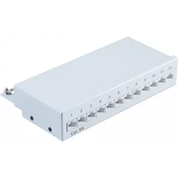 Patch Panel 1U ShiverPeaks BS75077 RJ-45 Cat6a Szary Metal
