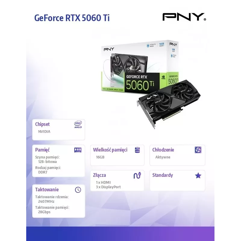 Karta graficzna GeForce RTX 5060 Ti 16GB RGB VCG5060T16TFXXPB1-O