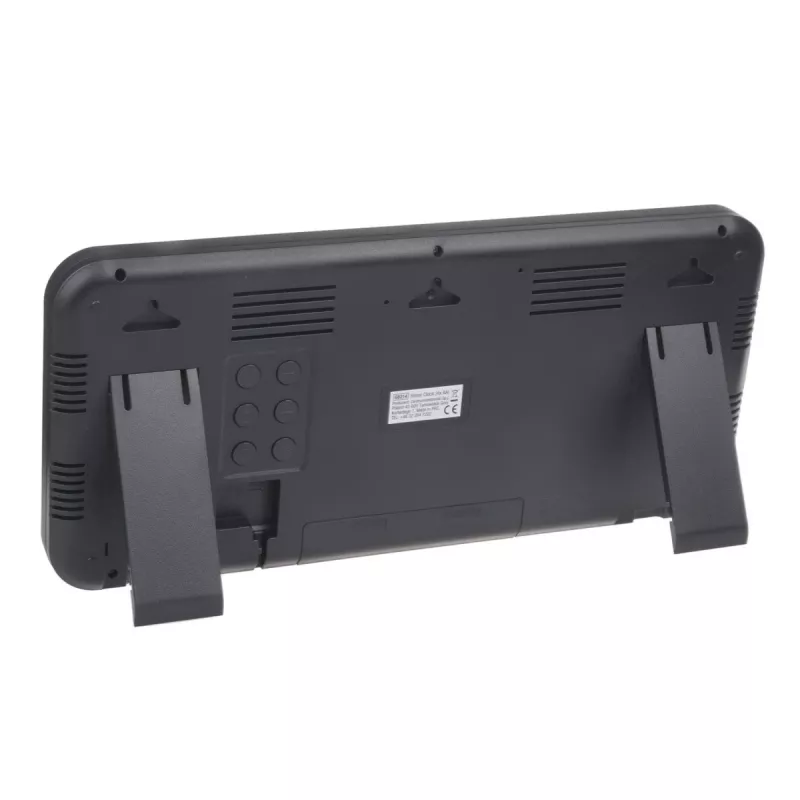 Duży zegar cyfrowy do montażu na ścianie lub wolnostojący z czujnikiem temperatury 37x17 cm wyświetlacz LCD zasilacz i bateria