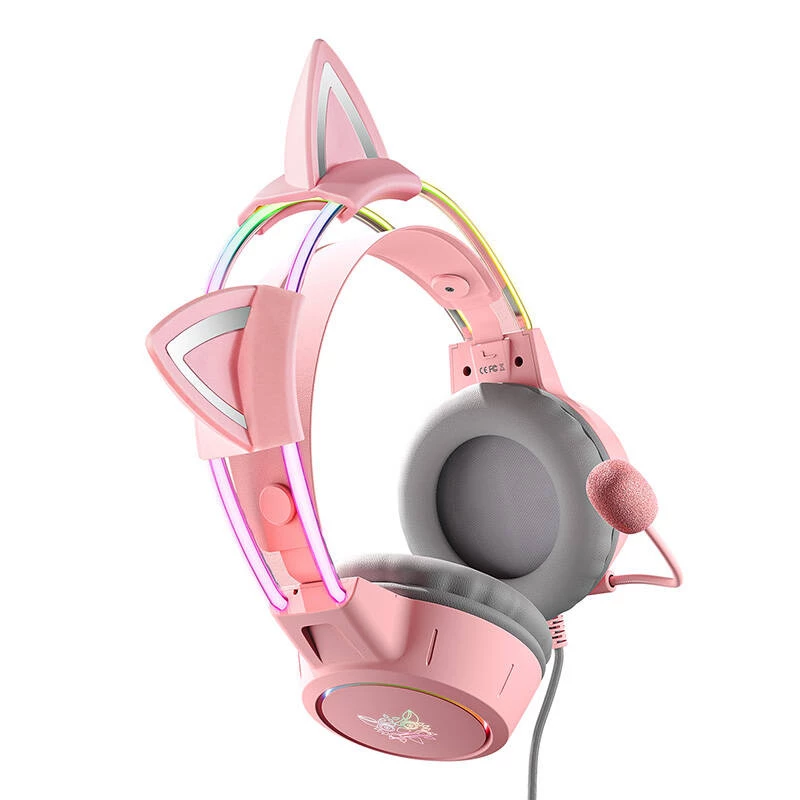 Słuchawki Onikuma X15Pro Gaming Headphones Różowe Kocie Uszy