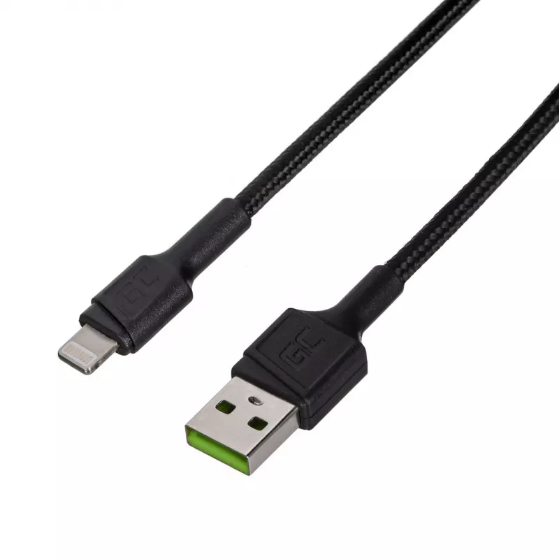 Green Cell KABGC24 kabel lightning 0.3 m Czarny