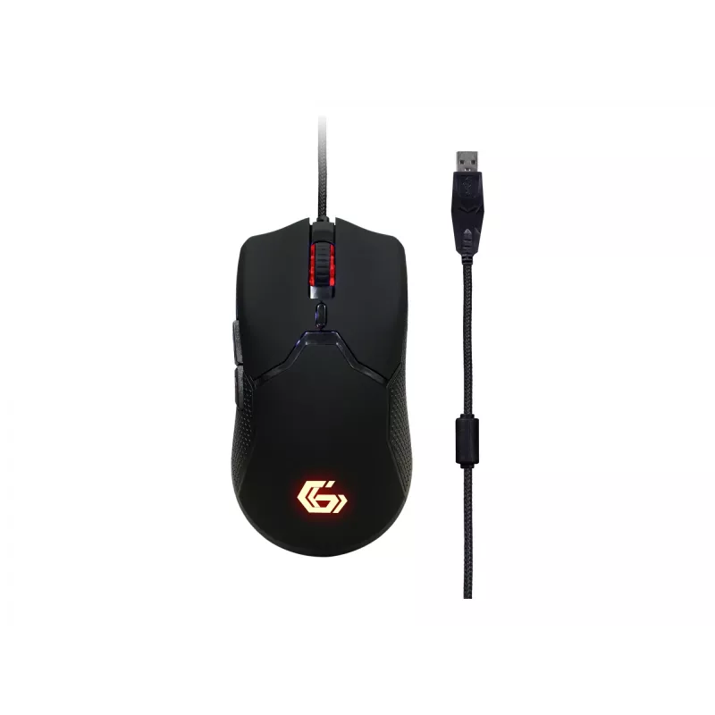 Klawiatura gamingowa GEMBIRD GGS-UMGL4-01 pełnowymiarowa USB QWERTY 104-klawiszowa US English z myszą, czarna