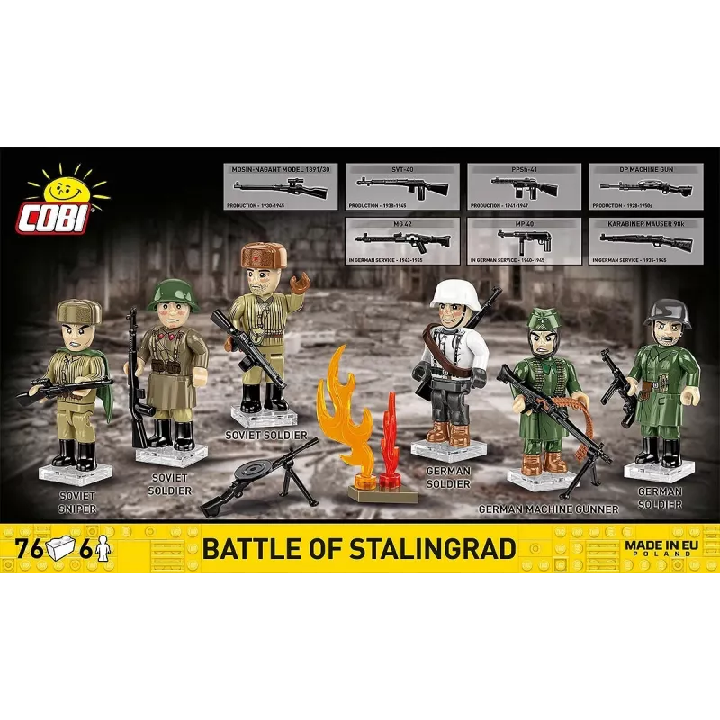 Cobi Klocki konstrukcyjne Bitwa o Stalingrad zestaw modelarski — 76 elementów, historyczna diorama