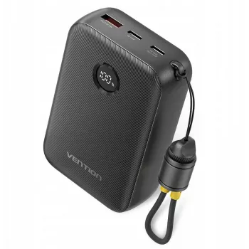 Powerbank przenośny Vention FKBB0-C 20000 mAh, 1x USB-A + 2x USB-C, czarny
