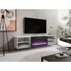 Szafka pod telewizor cama meble POLO 180x33x39 cm z kominkiem elektrycznym 1400–1600 W, laminowana, biała/czarna