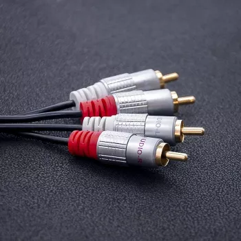 Kabel audio Qoltec 52337 2 m 2 x RCA Czarny
