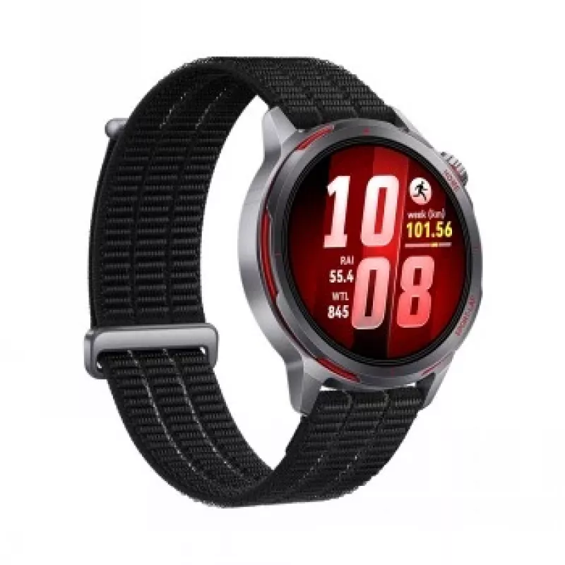 Smartwatch HUAWEI GT Runner 2 — 1,32 cala (3,35 cm) AMOLED 466×466, koperta tytanowa, GPS, pasek fluoroelastomerowy czarny