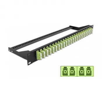 DeLOCK 43404 panel krosowy 1U światłowodowy LC zielony montaż w szafie rack