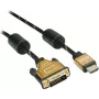Roline Gold - kabel wideo - Dual Link - HDMI / DVI - DVI-D (M) na HDMI (M) - 1 m - ekranowany - czarny, złoty - obsługa 4K