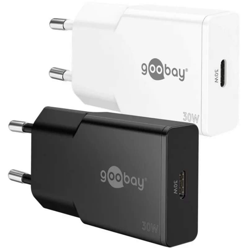 Goobay USB-C™ PD GaN Szybka ładowarka cienki (30 W) czarna