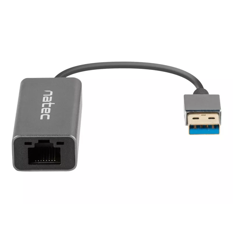 Koncentrator USB NATEC Cricket USB 3.2 Gen 1 Type-A z RJ-45 Ethernet 1000 Mbit/s, obudowa aluminiowa, czarny