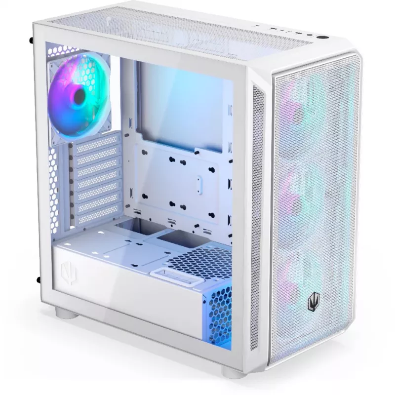 Endorfy Arx 700 ARGB PC-Obudowa, Midi-Tower, ATX, hartowane szkło - w zestawie 4x 140-mm-ARGB-wentylator, biała (EY2A017)