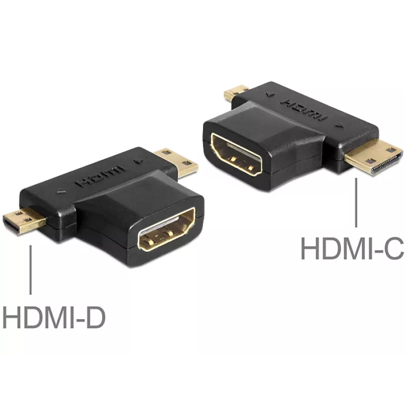 Adapter zmiany płci złącza HDMI-C HDMI-D HDMI-A DeLOCK 65446