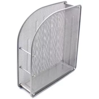 Pionowa tacka FORPUS FO30559, perforowany metal, wysokość 7 cm, srebrna