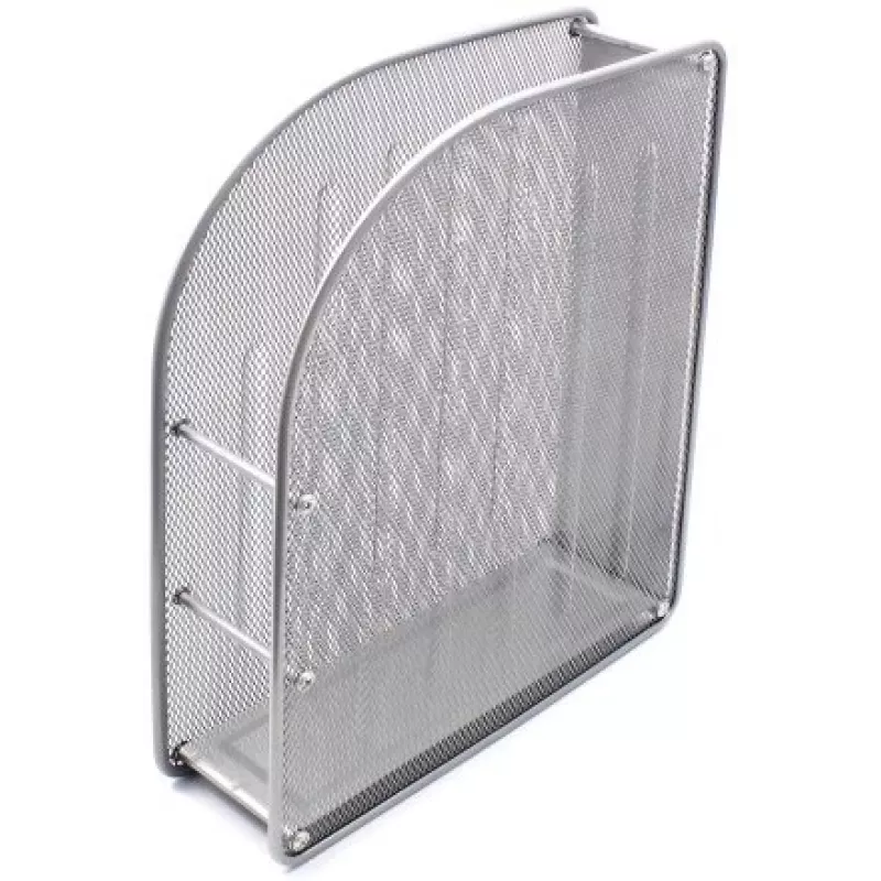 Pionowa tacka FORPUS FO30559, perforowany metal, wysokość 7 cm, srebrna