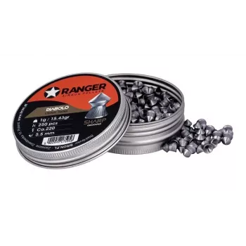 Śrut RANGER PRORO 5,5 mm, kształt diabolo, srebrny, 250 szt., aluminiowy dozownik