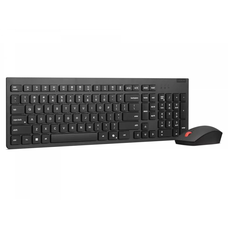 Bezprzewodowa klawiatura i mysz Lenovo, czarna