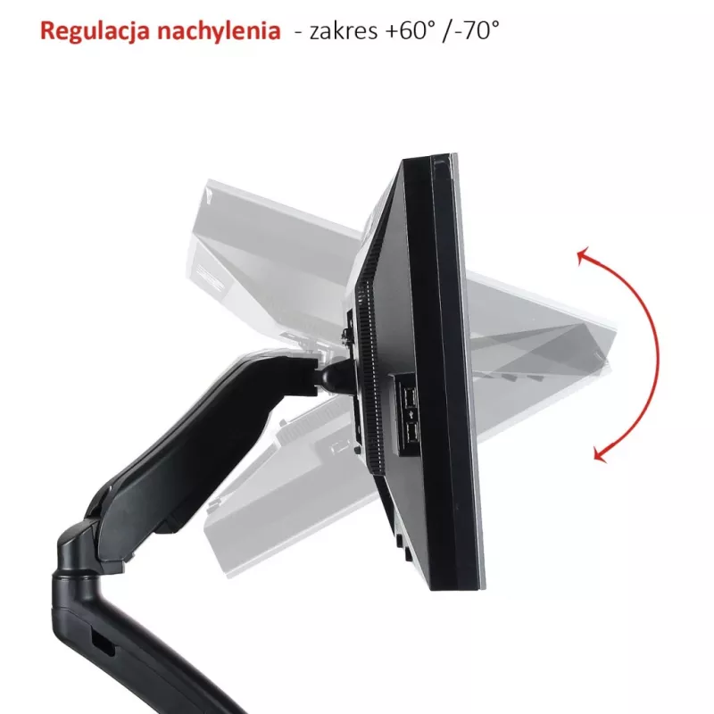 Uchwyt biurkowy ART z gazowym sprężyną na 1 monitor