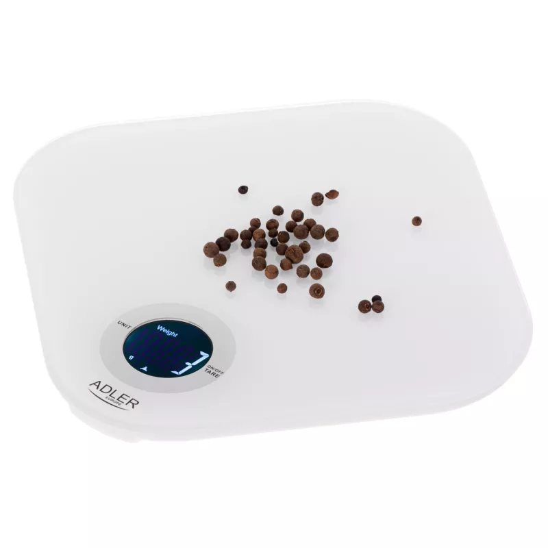 Waga kuchenna Adler AD 3180 Podziałka 1 g LCD Biała