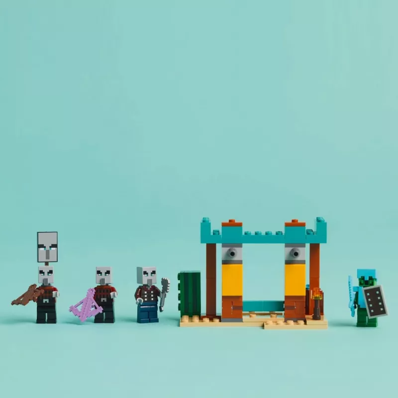 Zestaw konstrukcyjny LEGO The Illager Desert Patrol 21267 – zestaw Minecraft, 105 elementów, 4 minifigurki, 80×60×110 mm