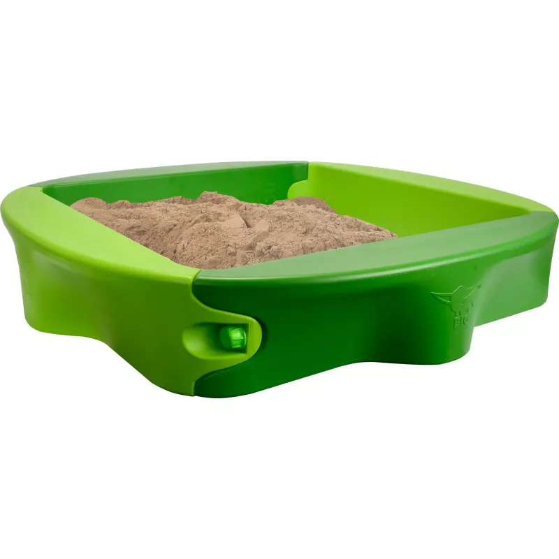 Piaskownica Simba-Dickie BIG 800056733, plastikowa, 1380×1380 mm, z wbudowanymi ławeczkami, zielona