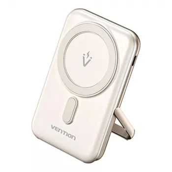 Powerbank Vention 10000mAh Magnetyczny Bezprzewodowy 20W — 10000 mAh, prąd wyjściowy 3 A, USB-C, biały