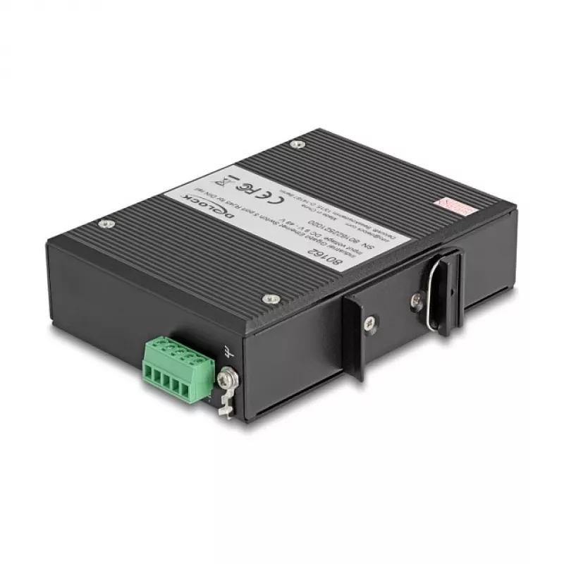Przełącznik Ethernet DELOCK 80162 — 5-portowy Gigabit RJ45 do montażu na szynie DIN