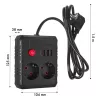 Listwa zasilająca MACLEAN MCE387 B — 2 gniazda, 3×USB A, 110–240V, przewód 1,5 m, maks. 2500 W