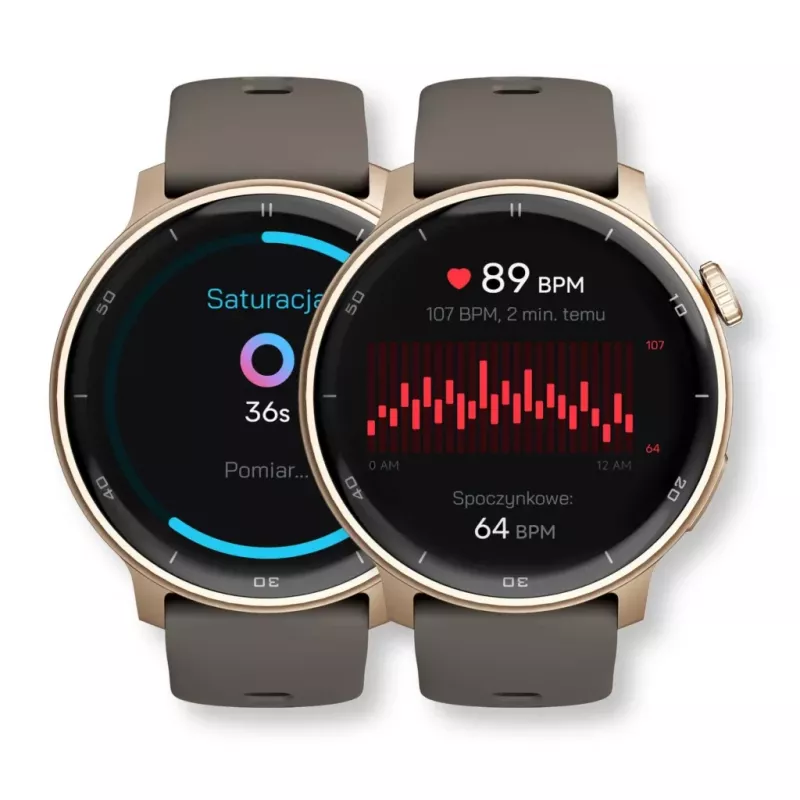 Smartwatch Stelio STSWA101GD Activ GPS 46mm Złoty — 46 mm smartwatch GPS, złota obudowa
