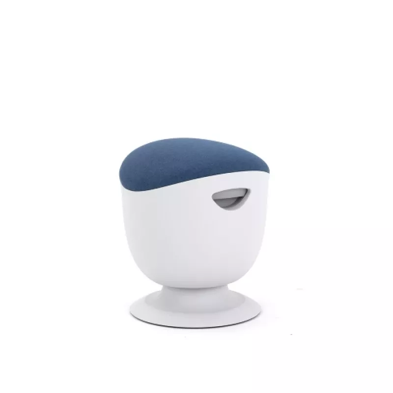 Up Up Seul ergonomiczny stołek balansowy Biały, D47 Niebieska tkanina