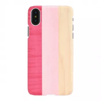 Etui na smartfona man and wood do iPhone X/XS — pink pie biały
